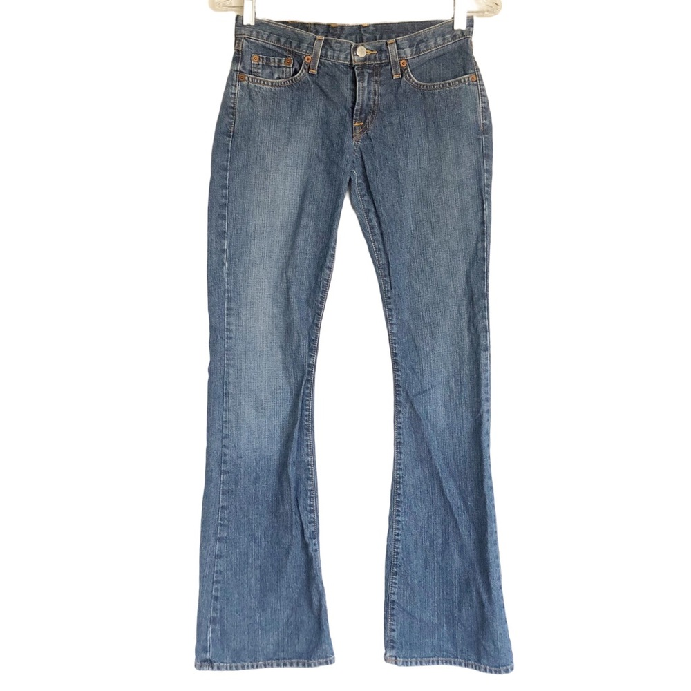 Lucky Brand Dungarees Jeans Womens Size 0 / 25 Low Rise Flare Cotton USA Made